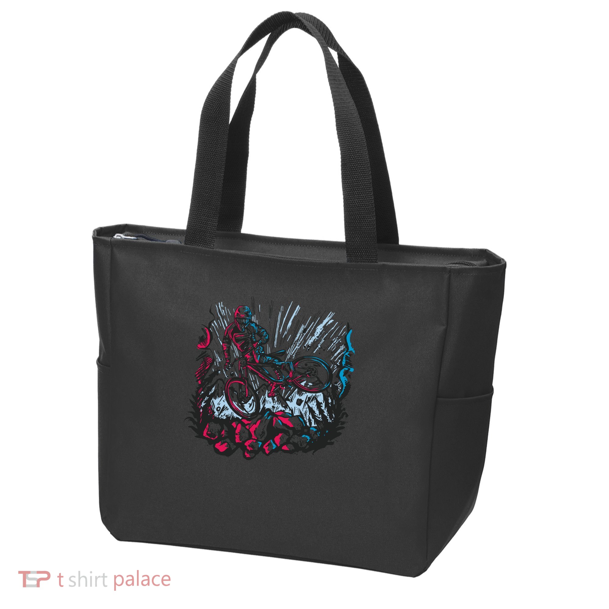 Downhill Biker Stunt Tote Bag