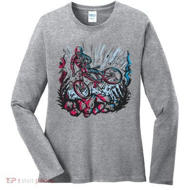 Downhill Biker Stunt Women's Long Sleeve Shirt