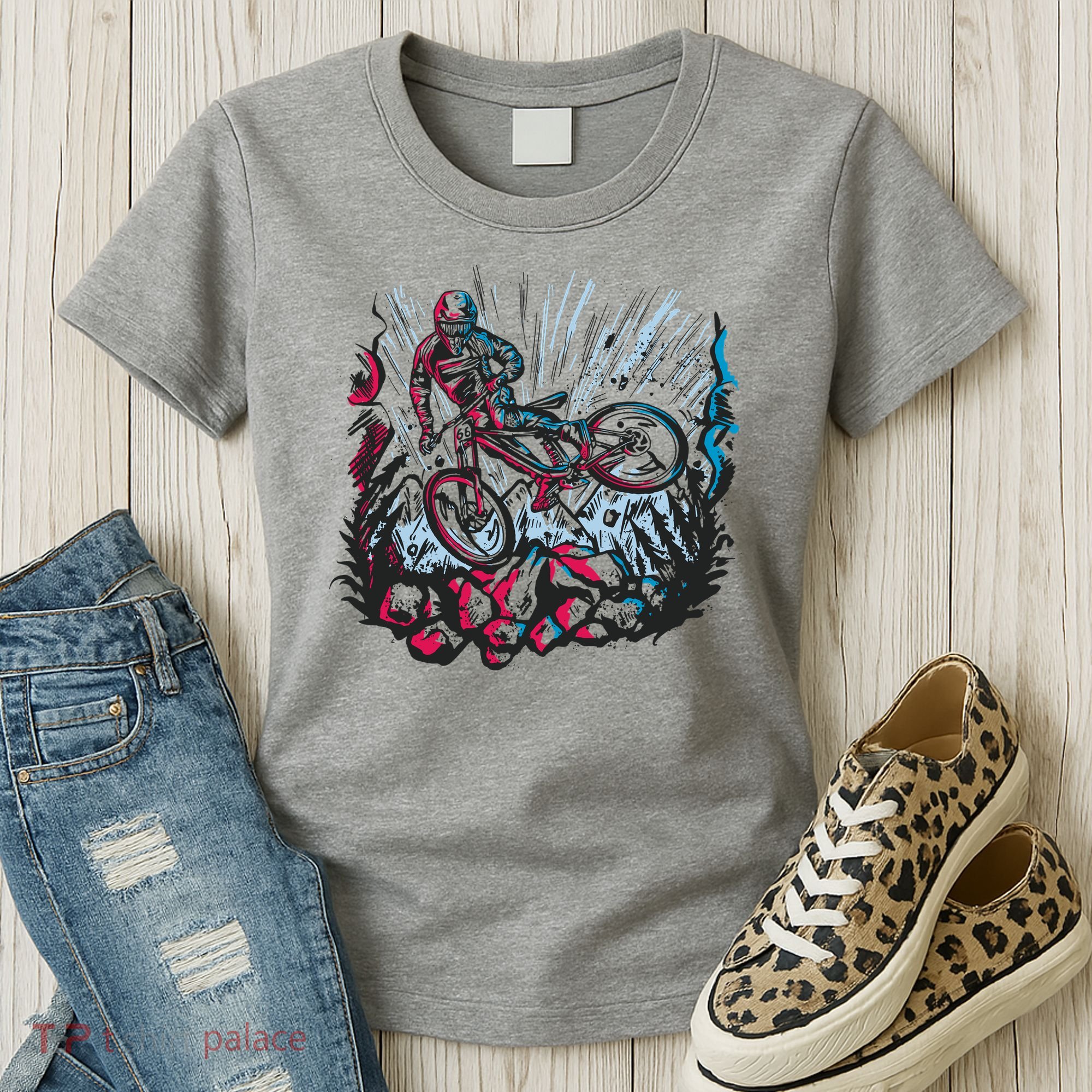 Downhill Biker Stunt Women's T-Shirt