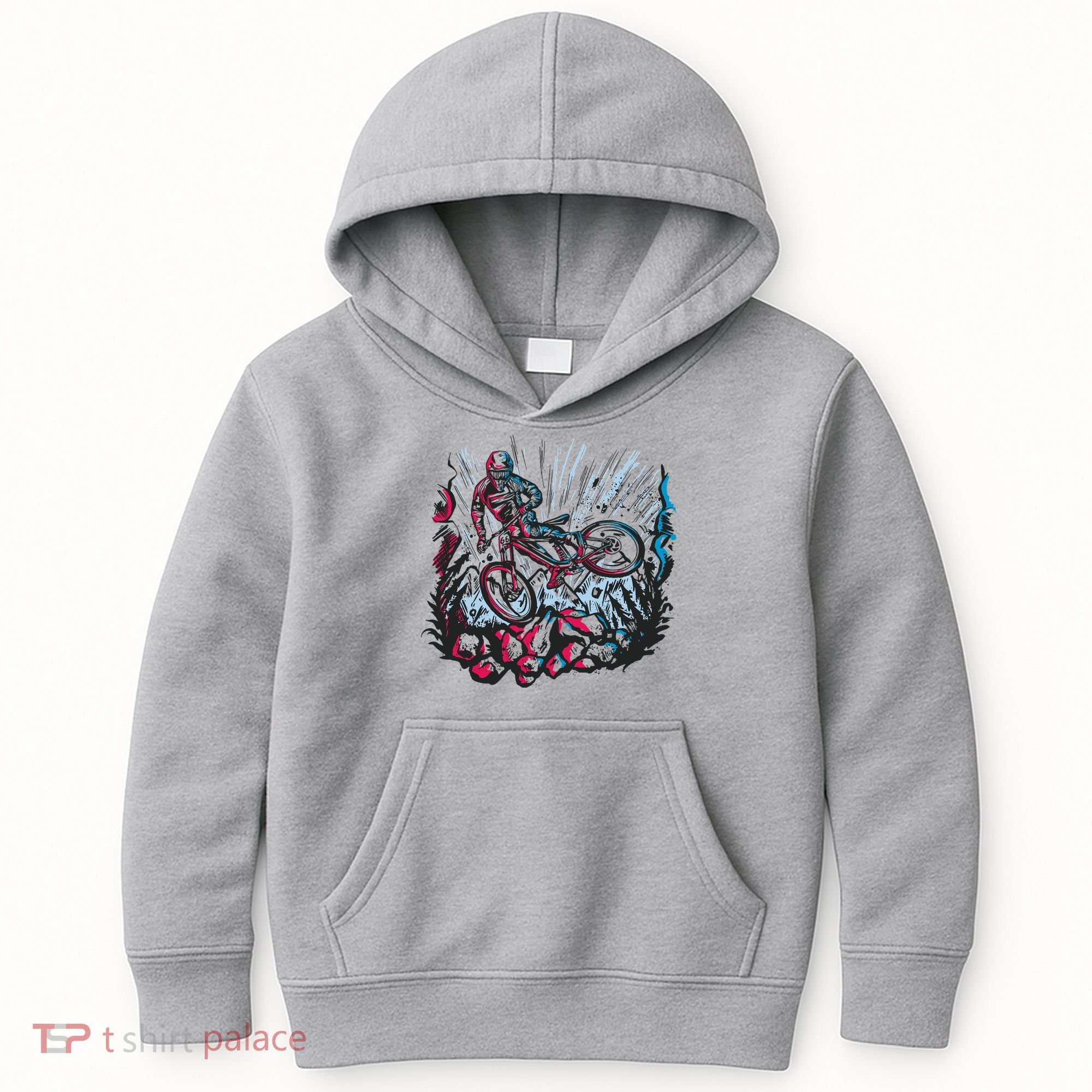 Downhill Biker Stunt Kids Hoodie