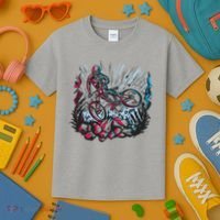 Downhill Biker Stunt Kids T-Shirt thumb 3