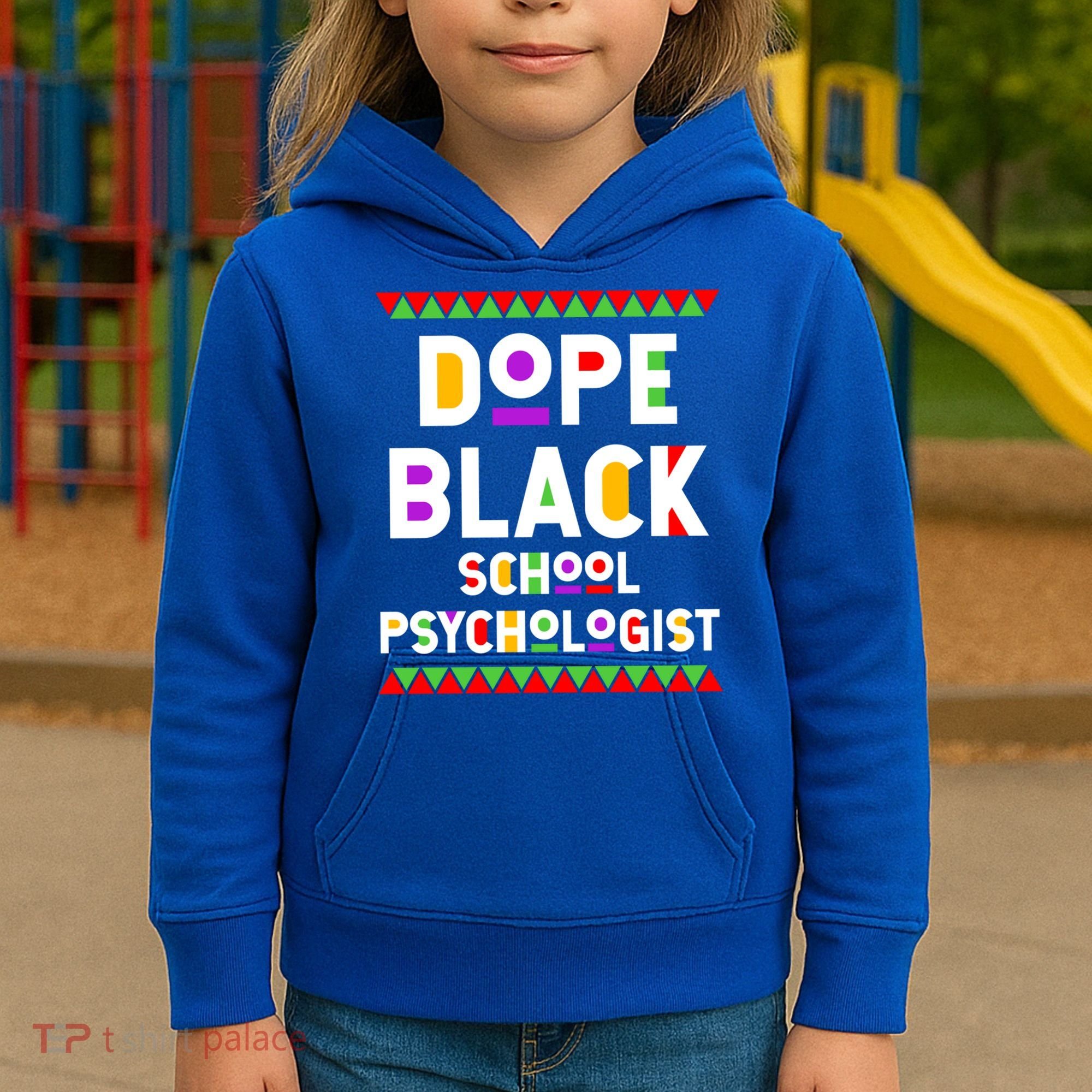 Dope Black School Psychologist African American Job Proud Funny Gift Kids Hoodie