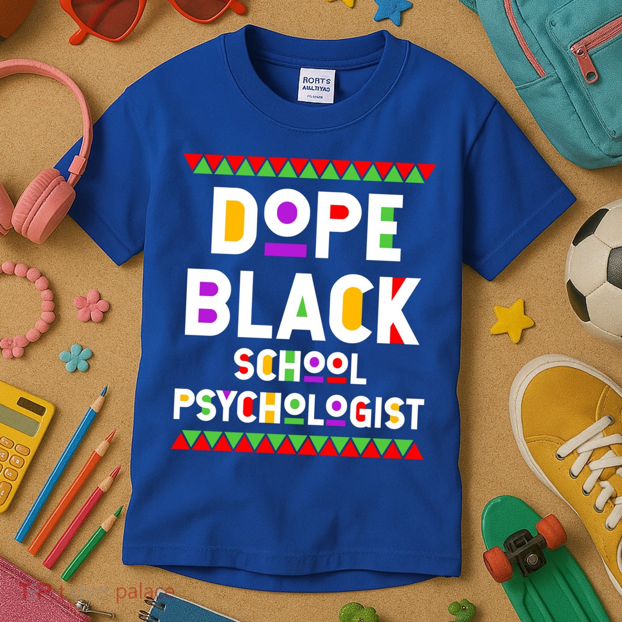 Dope Black School Psychologist African American Job Proud Funny Gift Kids T-Shirt