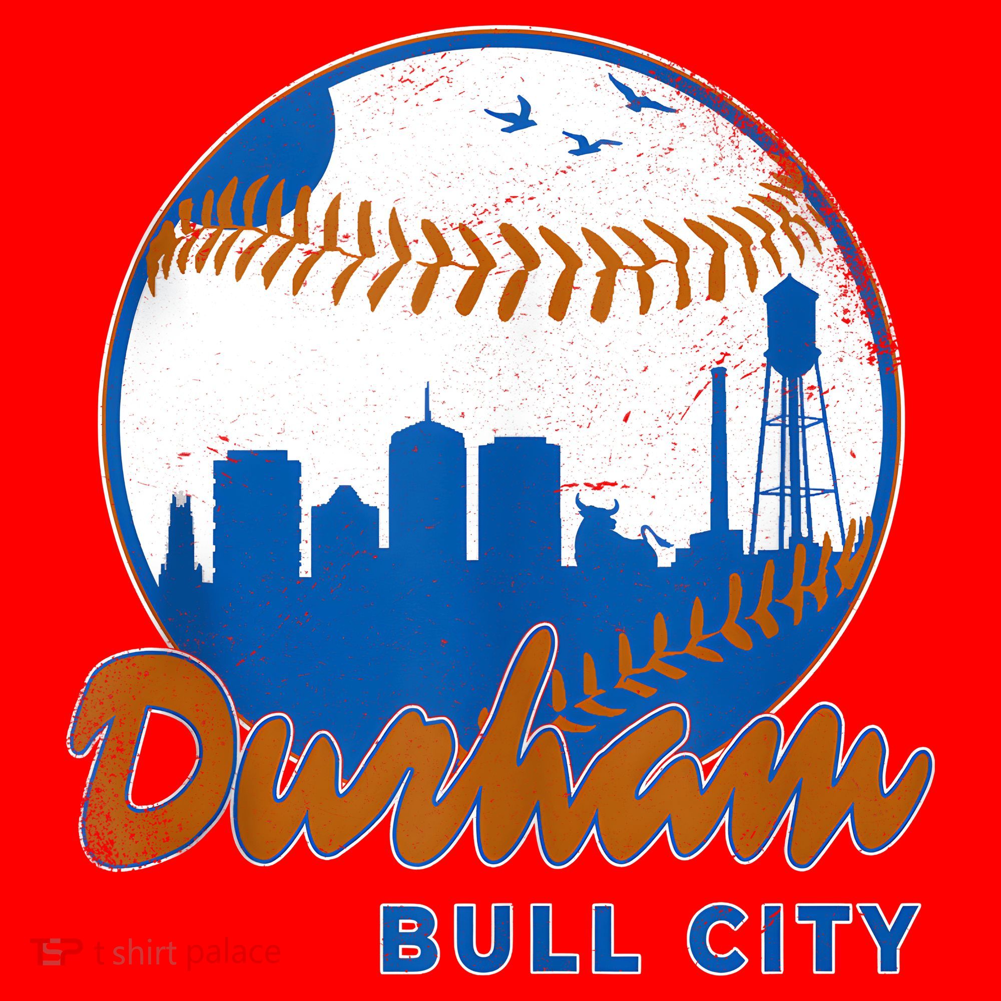 Durham Baseball Skyline Classic Bull City North Carolina Santa Hat