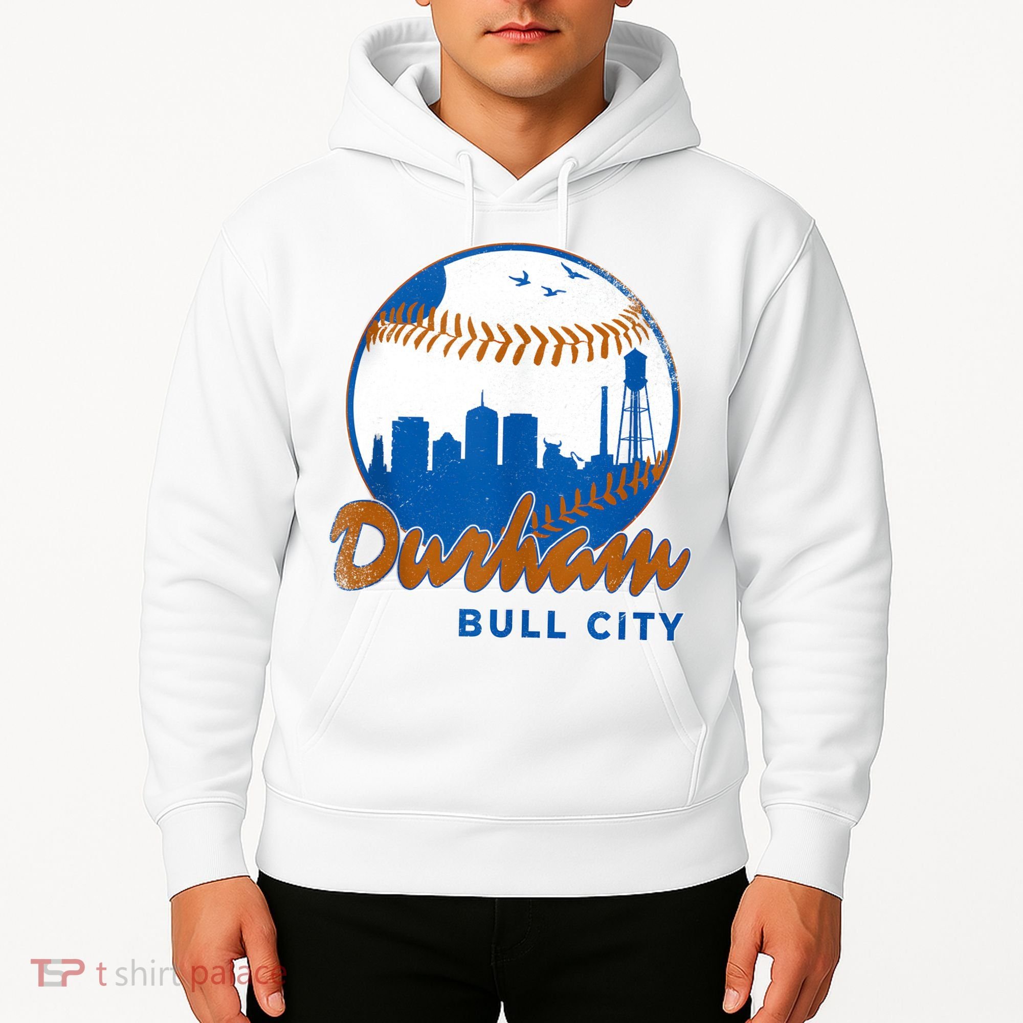 Durham Baseball Skyline Classic Bull City North Carolina Hoodie