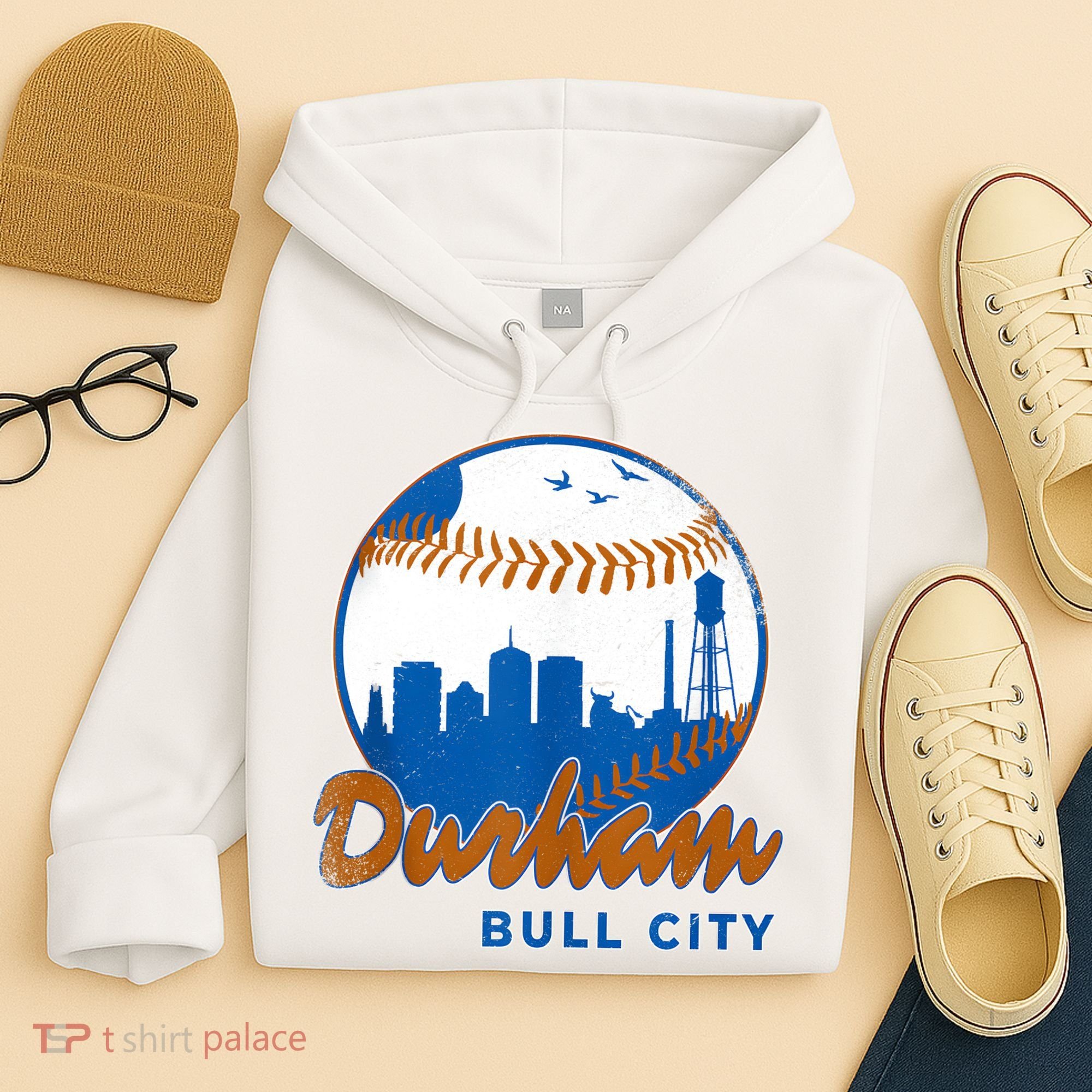 Durham Baseball Skyline Classic Bull City North Carolina Hoodie