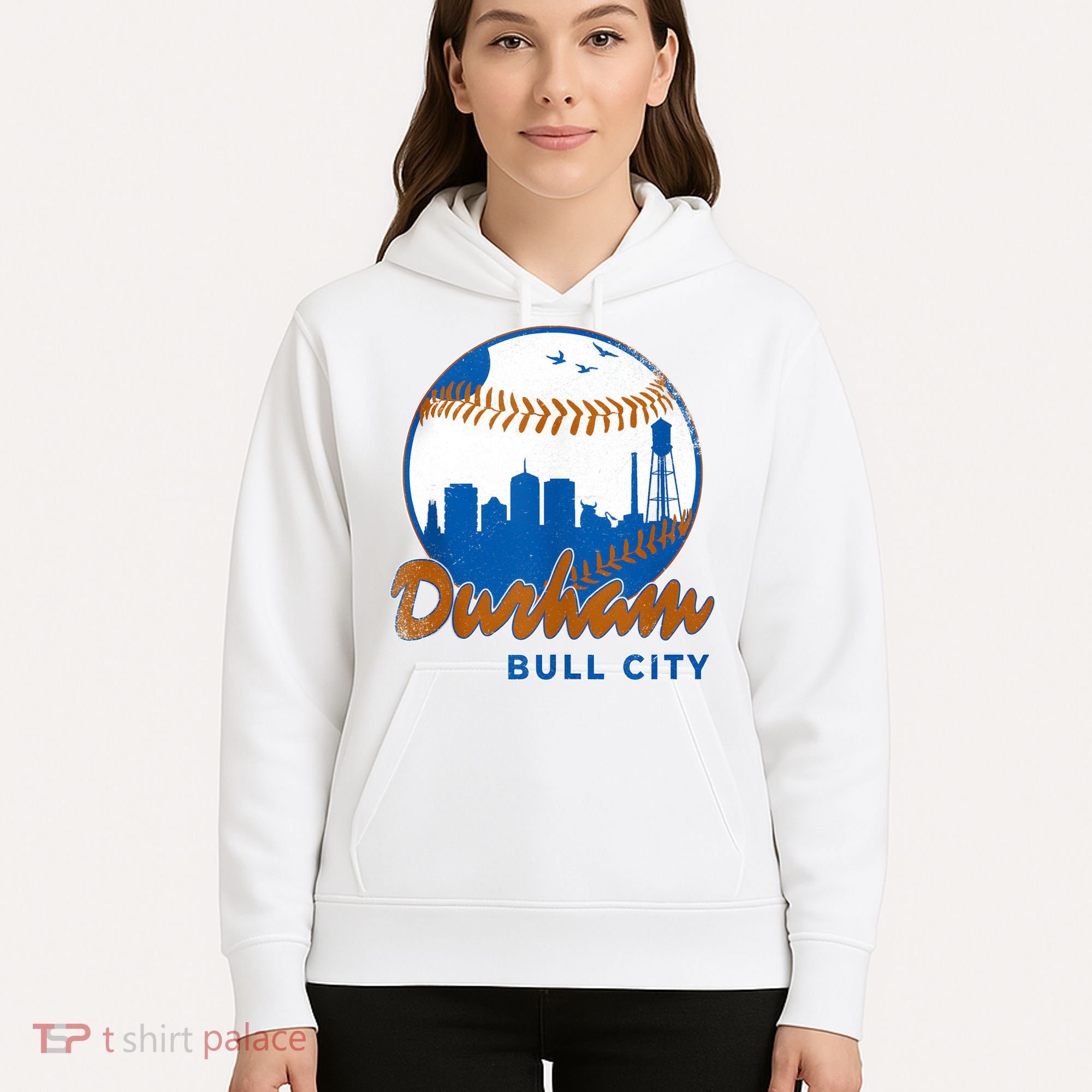 Durham Baseball Skyline Classic Bull City North Carolina Hoodie
