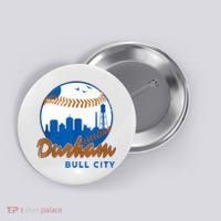 Durham Baseball Skyline Classic Bull City North Carolina Button thumb 0