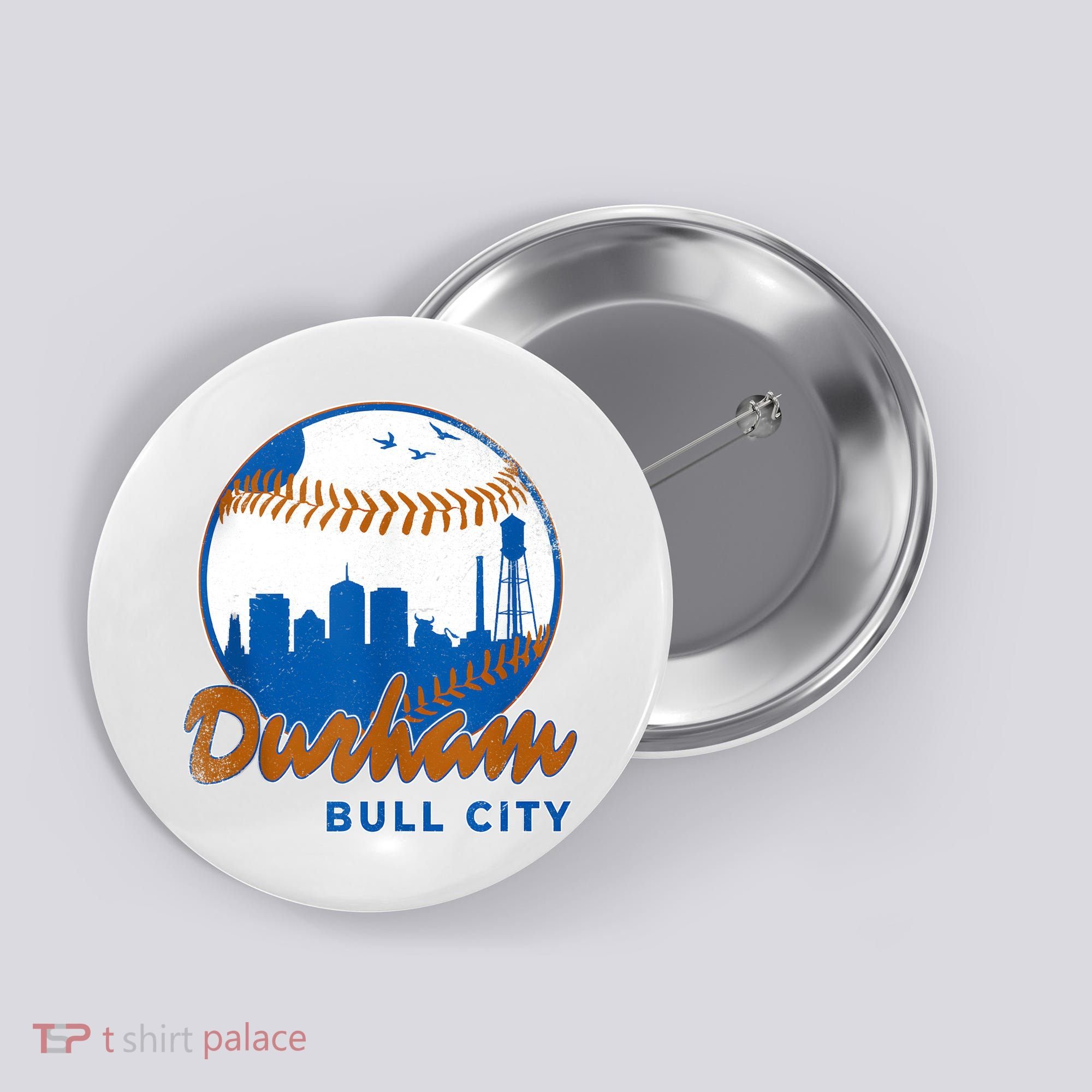 Durham Baseball Skyline Classic Bull City North Carolina Button