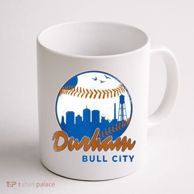 Durham Baseball Skyline Classic Bull City North Carolina Coffee Mug back