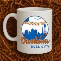 Durham Baseball Skyline Classic Bull City North Carolina Coffee Mug thumb 2
