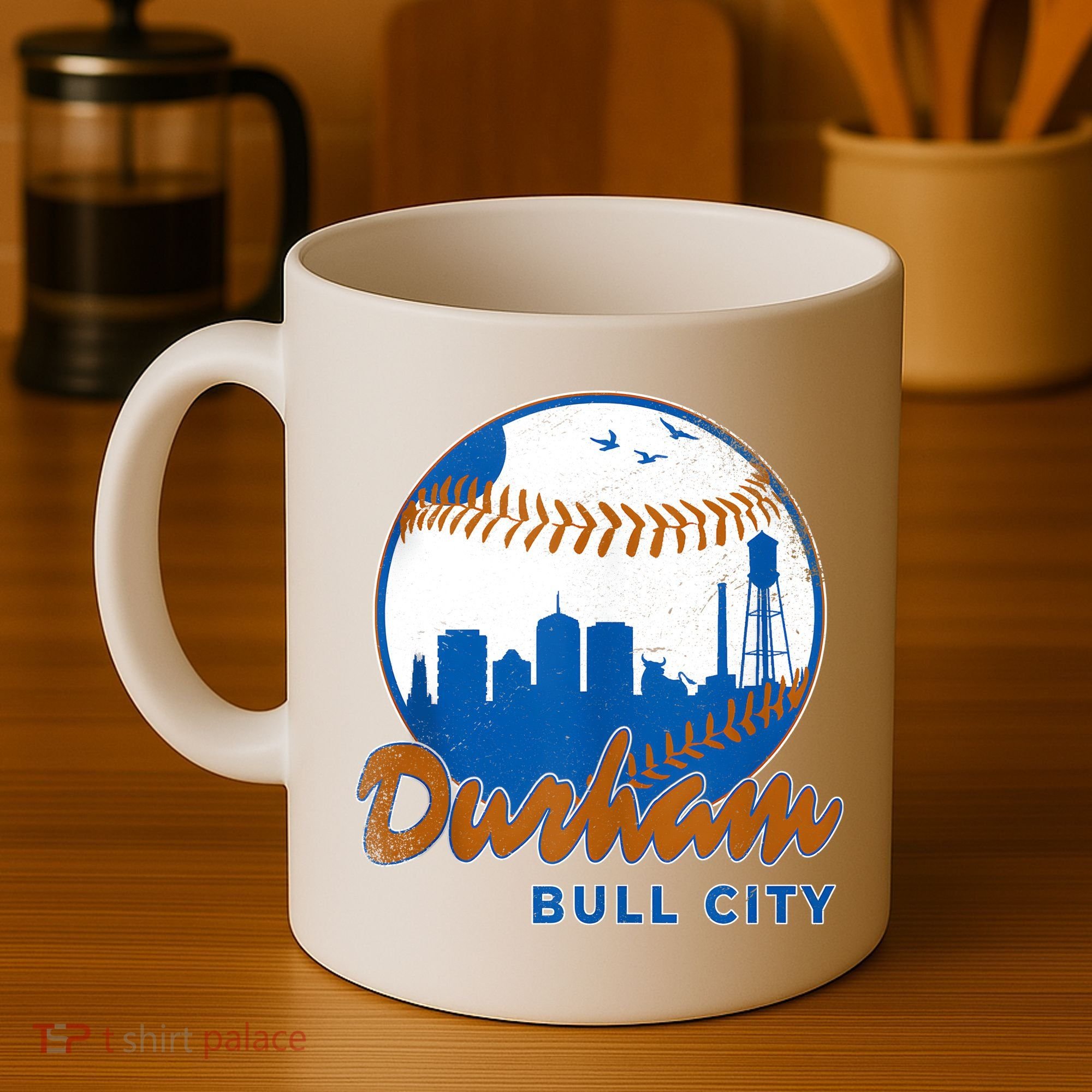 Durham Baseball Skyline Classic Bull City North Carolina Coffee Mug