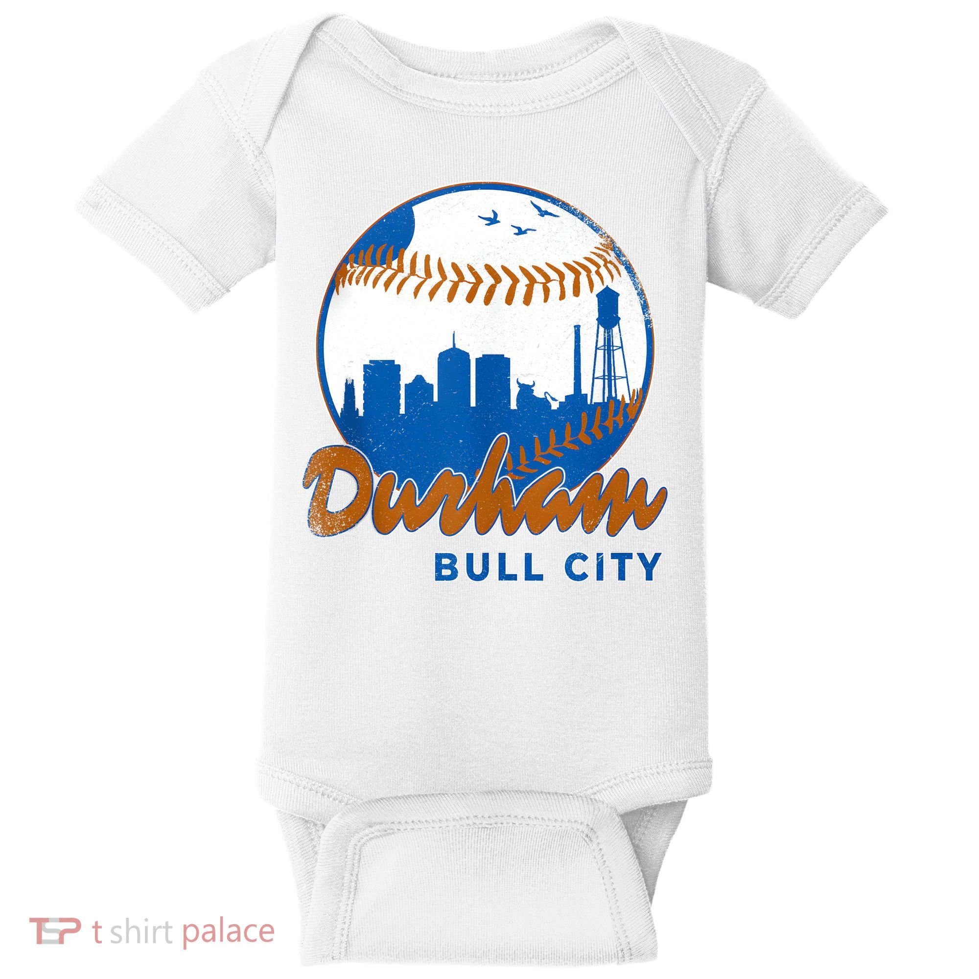 Durham Baseball Skyline Classic Bull City North Carolina Baby Bodysuit