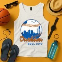 Durham Baseball Skyline Classic Bull City North Carolina Tank Top thumb 4