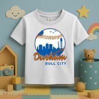 Durham Baseball Skyline Classic Bull City North Carolina Toddler T-Shirt thumb 3