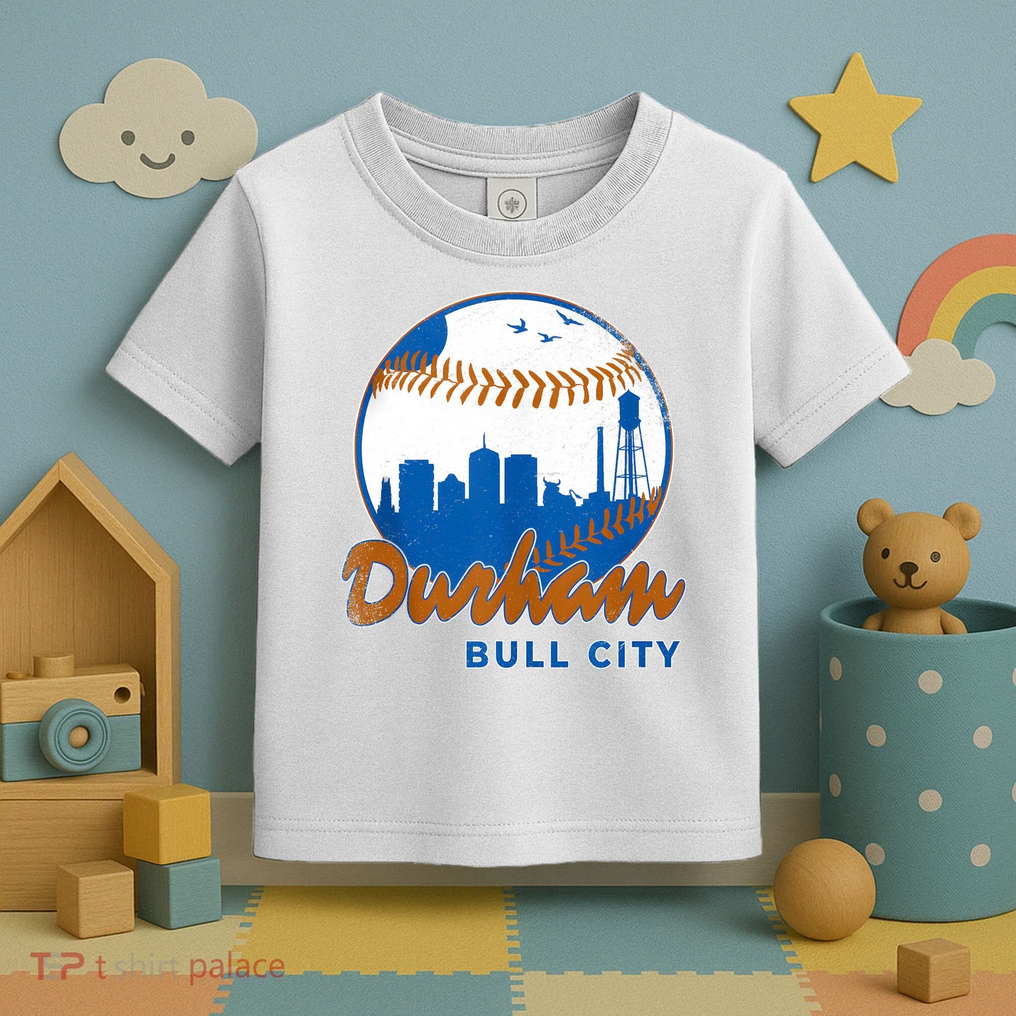 Durham Baseball Skyline Classic Bull City North Carolina Toddler T-Shirt