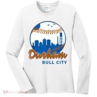 Durham Baseball Skyline Classic Bull City North Carolina Women's Long Sleeve Shirt thumb 0