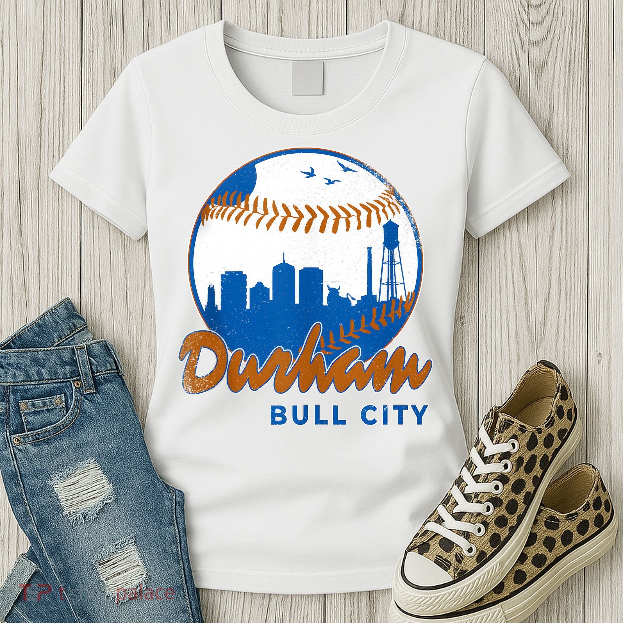 Durham Baseball Skyline Classic Bull City North Carolina Women's T-Shirt