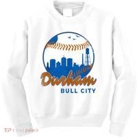 Durham Baseball Skyline Classic Bull City North Carolina Kids Sweatshirt thumb 0