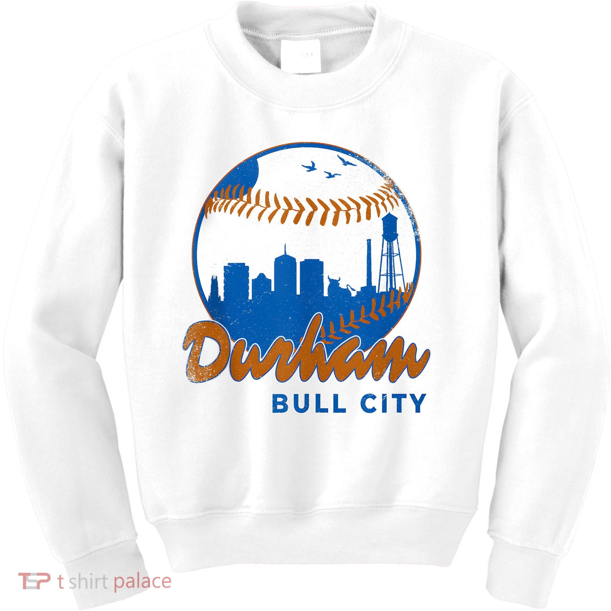 Durham Baseball Skyline Classic Bull City North Carolina Kids Sweatshirt
