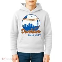 Durham Baseball Skyline Classic Bull City North Carolina Kids Hoodie thumb 4