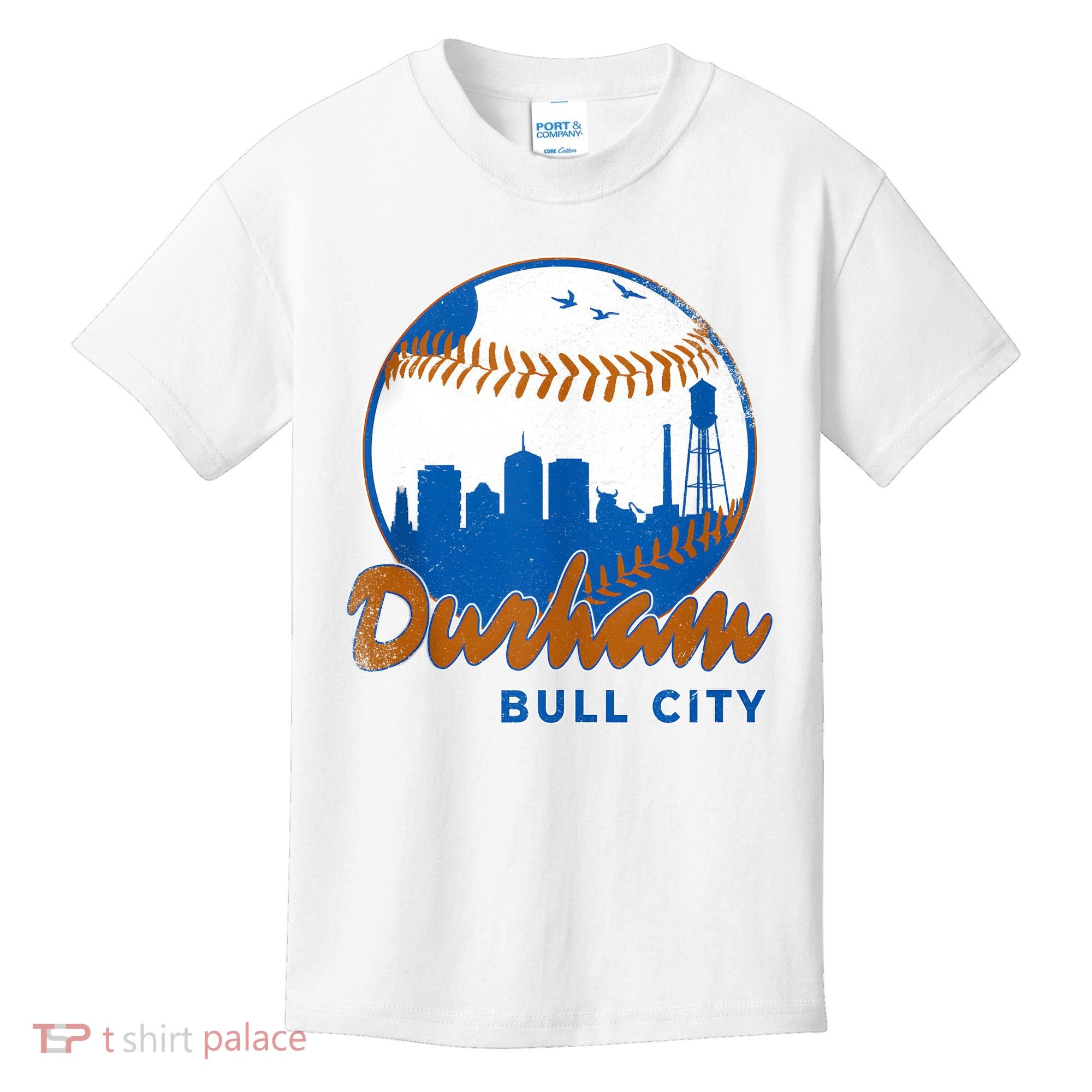 Durham Baseball Skyline Classic Bull City North Carolina Kids T-Shirt