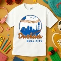 Durham Baseball Skyline Classic Bull City North Carolina Kids T-Shirt thumb 3