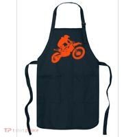 Dirt Bike Shirt For Boys Orange Silhouette Motocross Racing Apron thumb 0