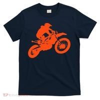 Dirt Bike Shirt For Boys Orange Silhouette Motocross Racing T-Shirt thumb 0