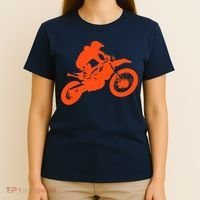 Dirt Bike Shirt For Boys Orange Silhouette Motocross Racing T-Shirt thumb 4