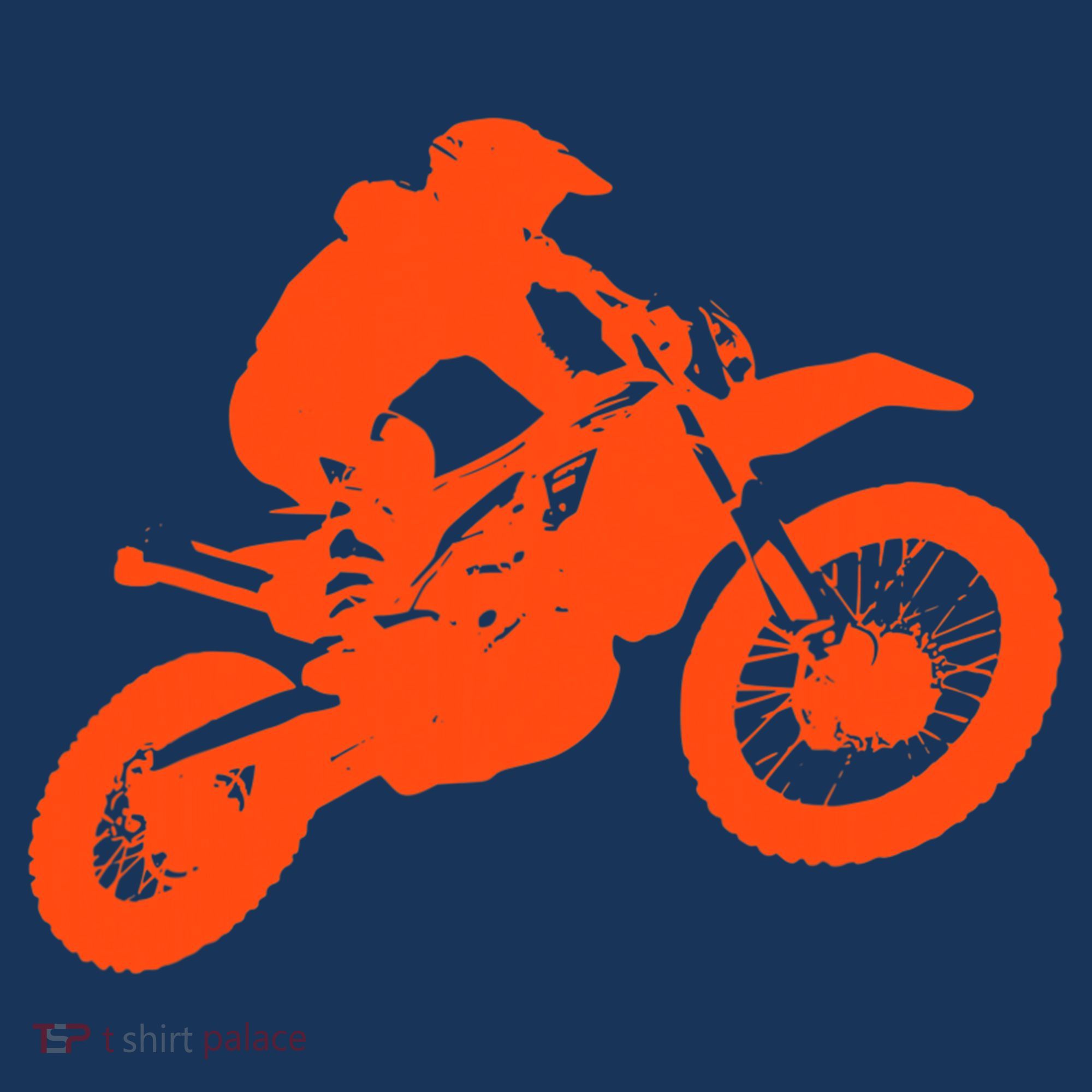 Dirt Bike Shirt For Boys Orange Silhouette Motocross Racing Polo