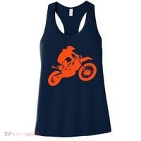 Dirt Bike Shirt For Boys Orange Silhouette Motocross Racing Women's Tank Top thumb 0