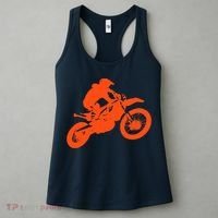 Dirt Bike Shirt For Boys Orange Silhouette Motocross Racing Women's Tank Top thumb 3
