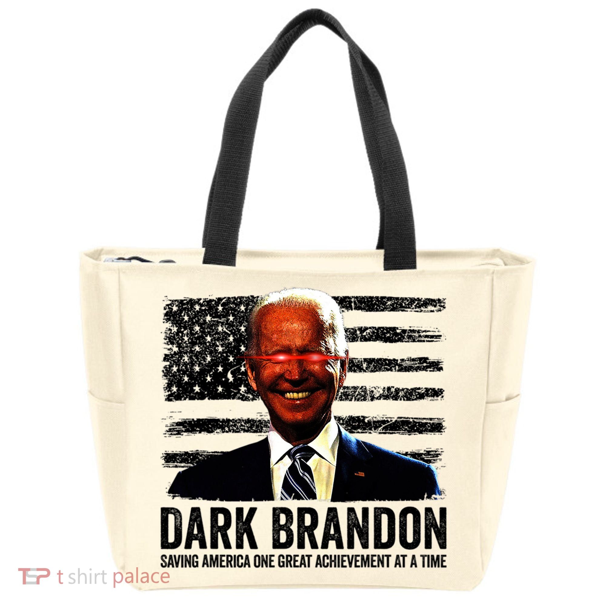 Dark Brandon Saving America Political USA Flag Tote Bag