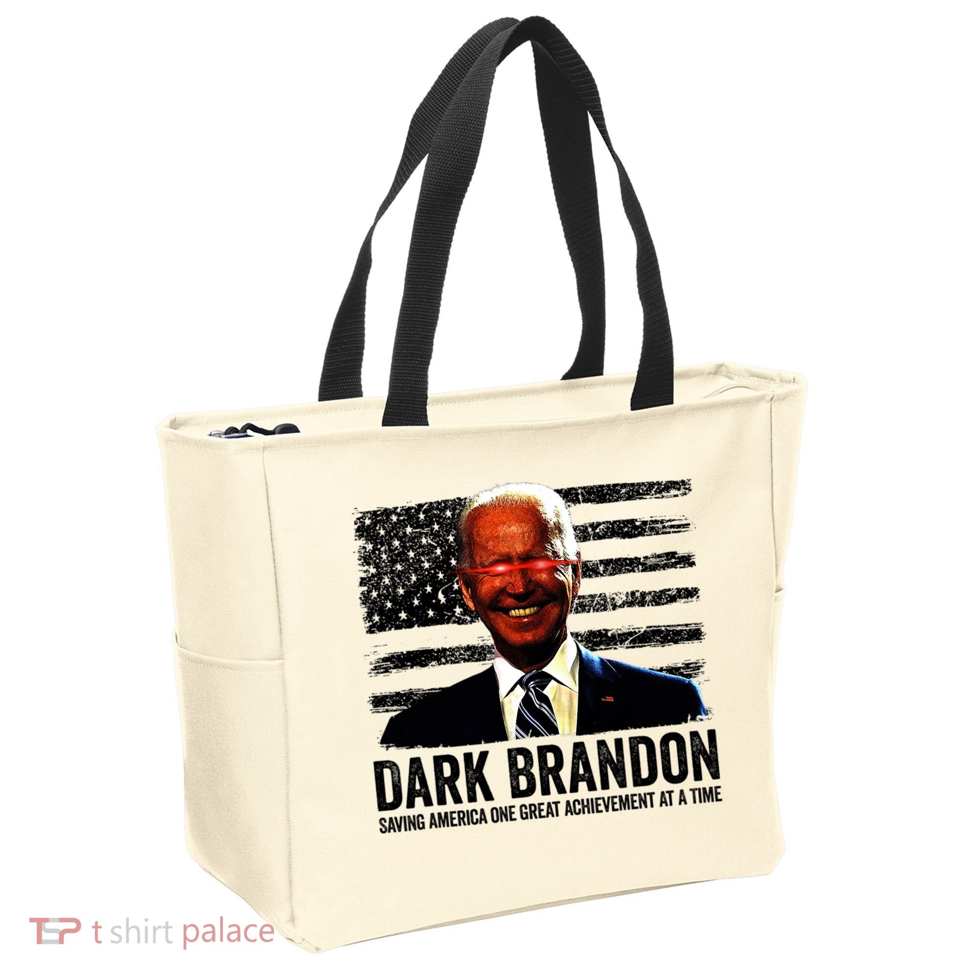 Dark Brandon Saving America Political USA Flag Tote Bag