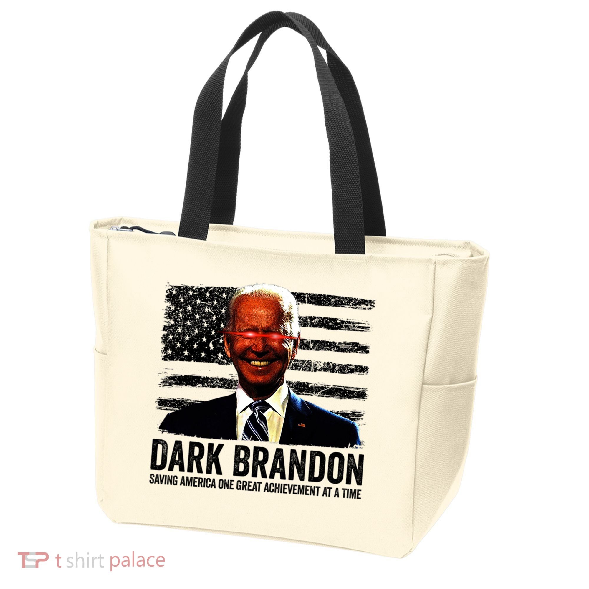 Dark Brandon Saving America Political USA Flag Tote Bag