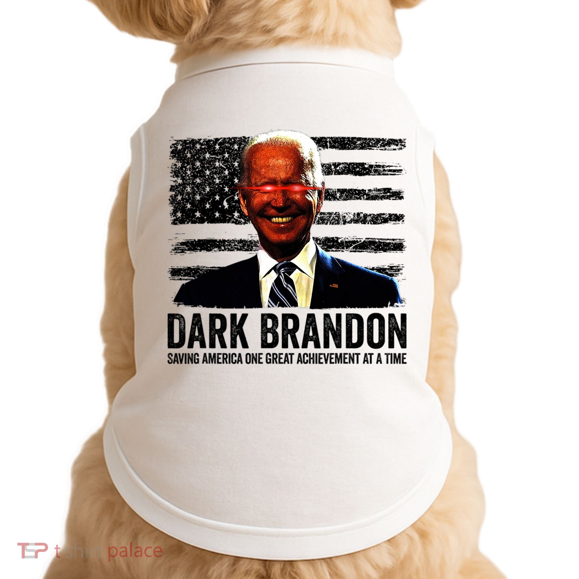 Dark Brandon Saving America Political USA Flag Doggie Tank