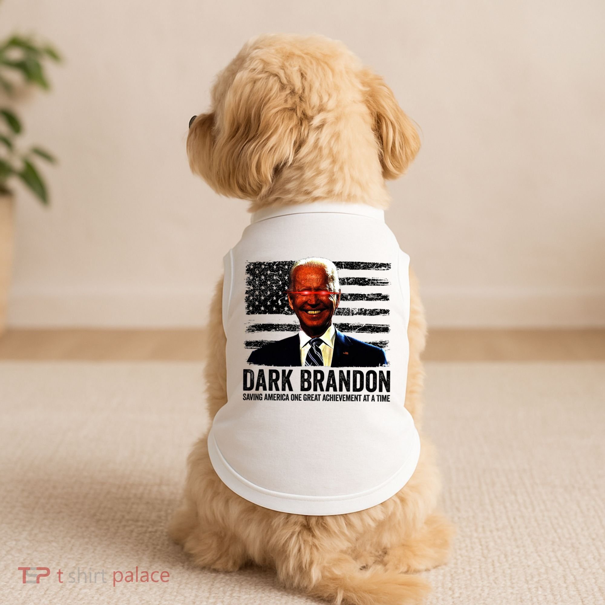 Dark Brandon Saving America Political USA Flag Doggie Tank