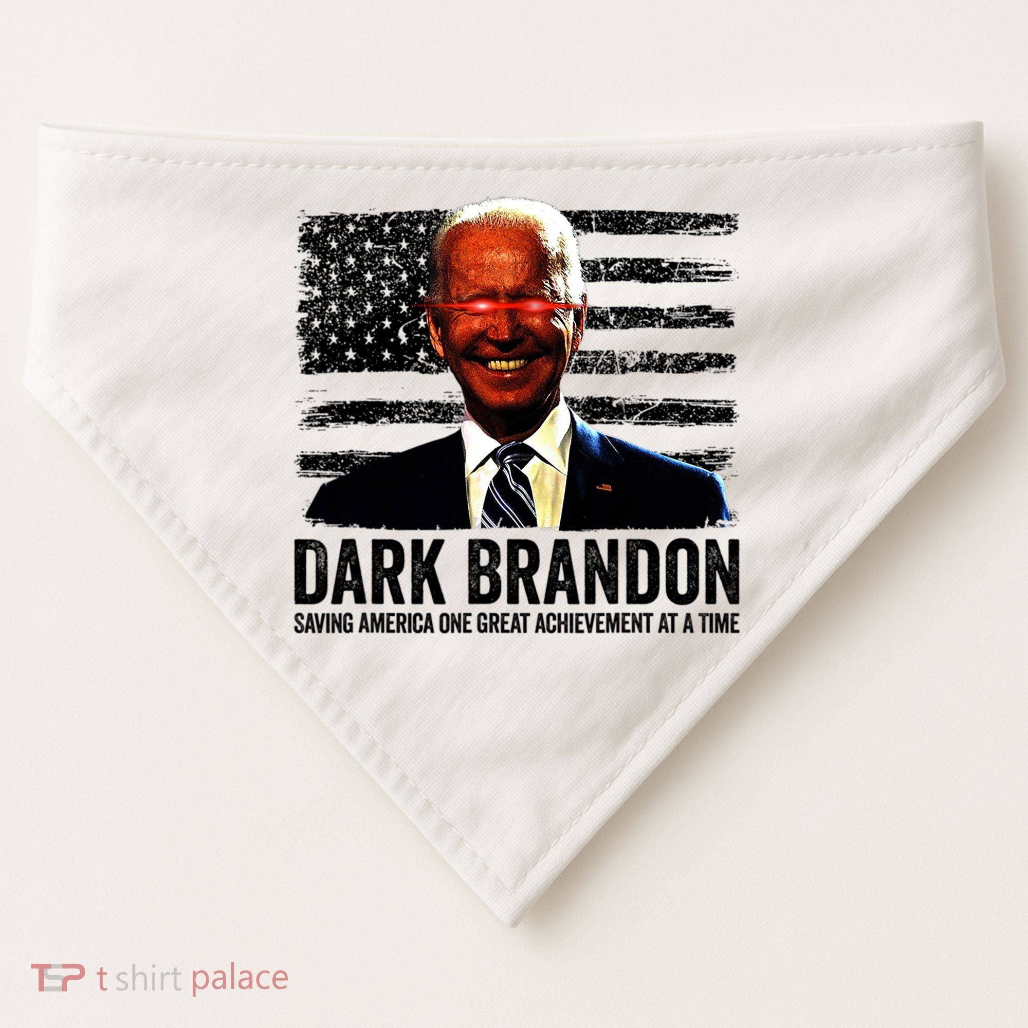 Dark Brandon Saving America Political USA Flag USA-Made Doggie Bandana