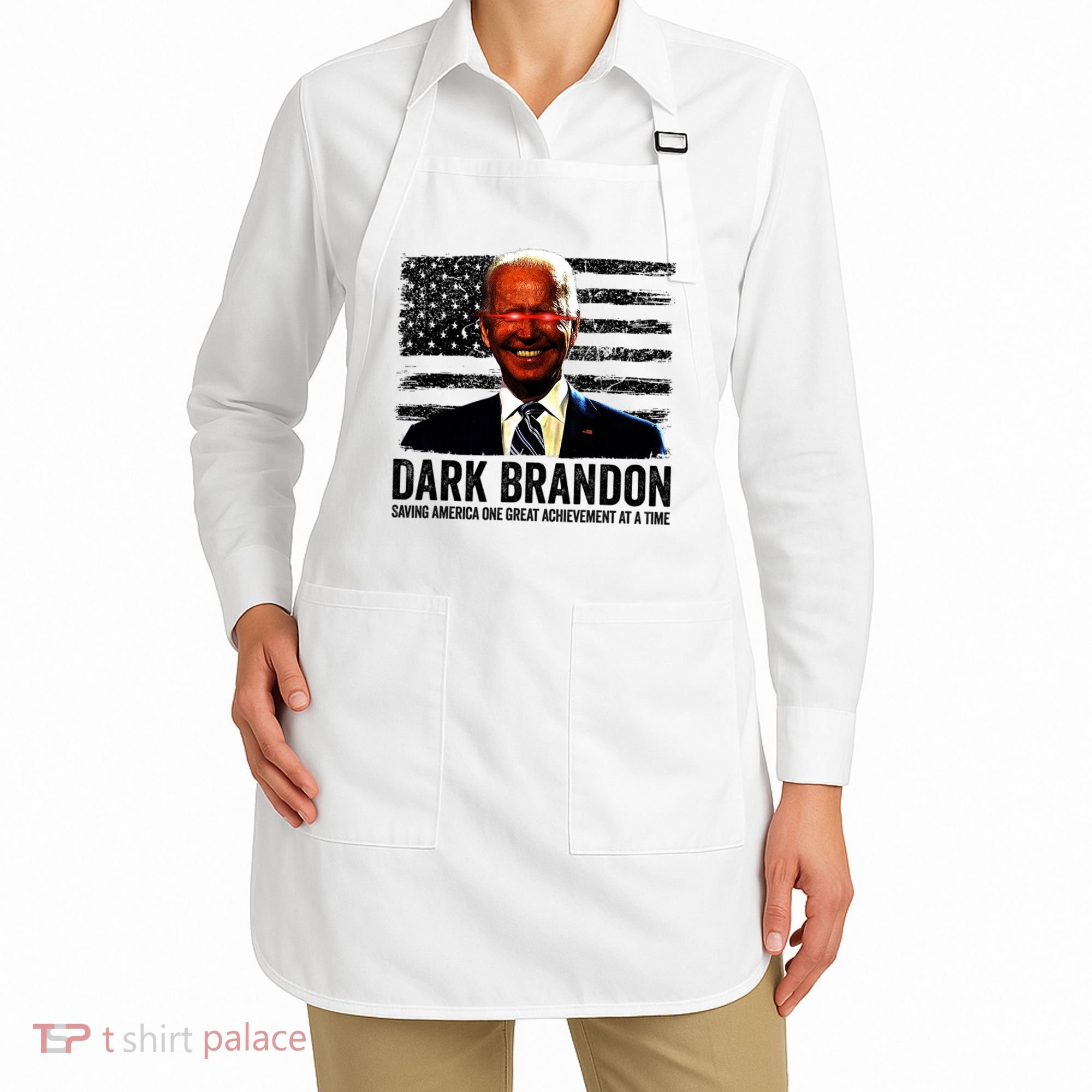 Dark Brandon Saving America Political USA Flag Apron