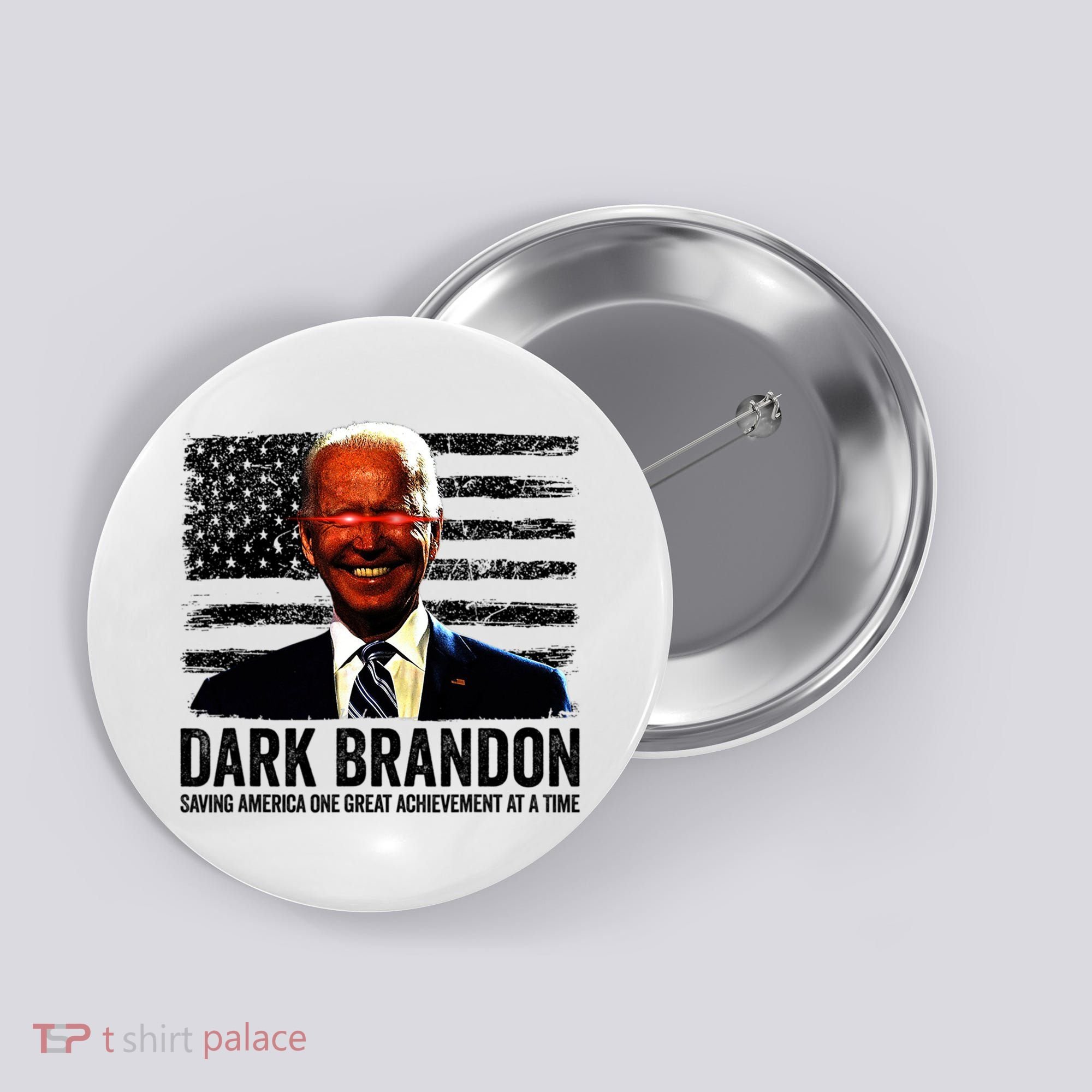 Dark Brandon Saving America Political USA Flag Button