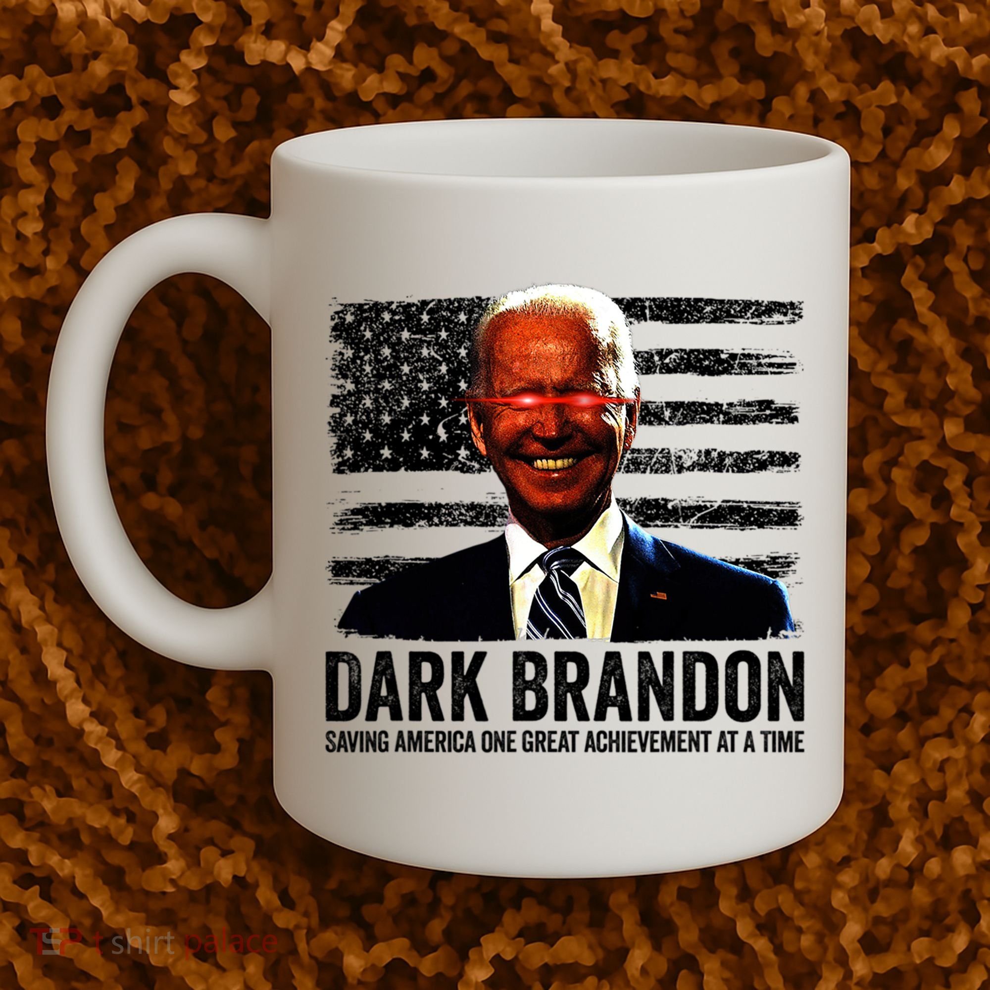 Dark Brandon Saving America Political USA Flag Coffee Mug