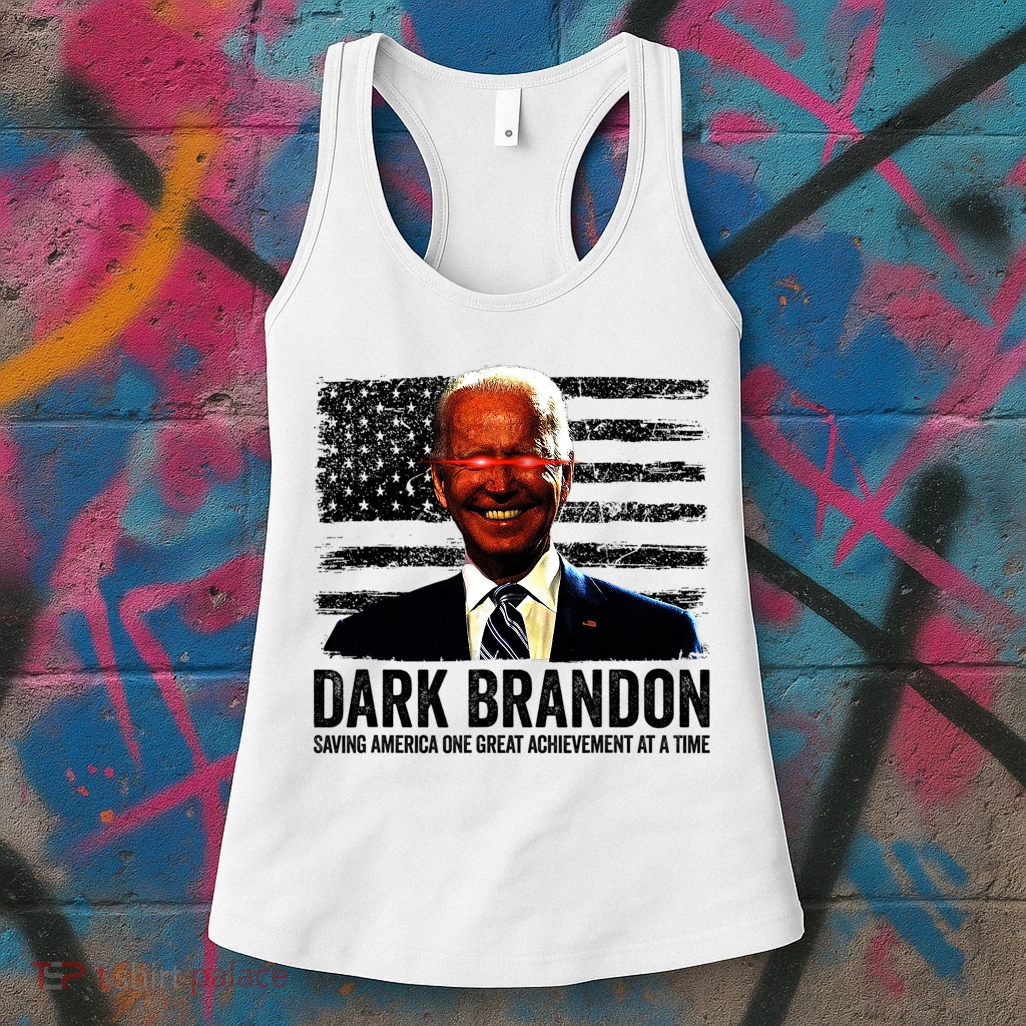 Dark Brandon Saving America Political USA Flag Women's Tank Top