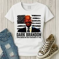Dark Brandon Saving America Political USA Flag Women's T-Shirt thumb 3