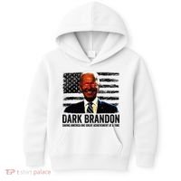 Dark Brandon Saving America Political USA Flag Kids Hoodie thumb 0