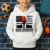 Dark Brandon Saving America Political USA Flag Kids Hoodie thumb 2