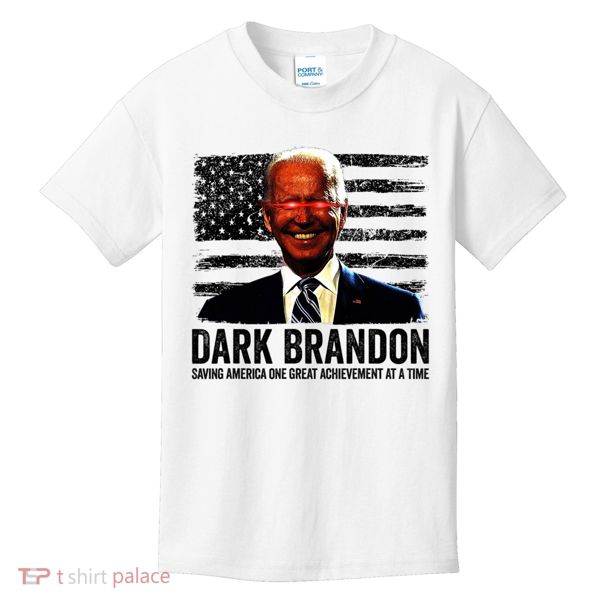 Dark Brandon Saving America Political USA Flag Kids T-Shirt