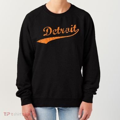 Detroit Baseball Style Cracked Lettering City Pride Women's Sweatshirt