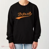 Detroit Baseball Style Cracked Lettering City Pride Women's Sweatshirt thumb 0