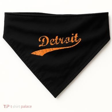 Detroit Baseball Style Cracked Lettering City Pride USA-Made Doggie Bandana